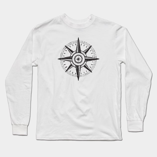 Compass rose Long Sleeve T-Shirt by StefanAlfonso